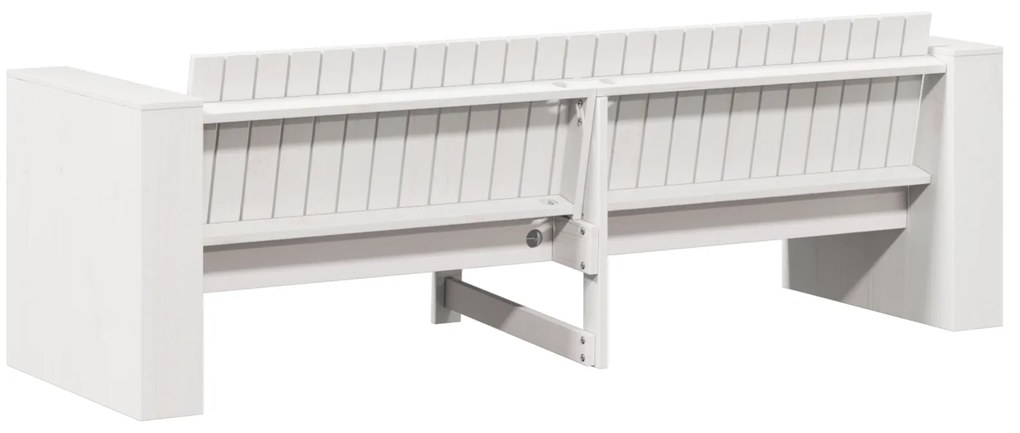vidaXL Καναπές Κήπου Λευκό 185.5 x 60 x 62 εκ. Μασίφ ξύλο πεύκου