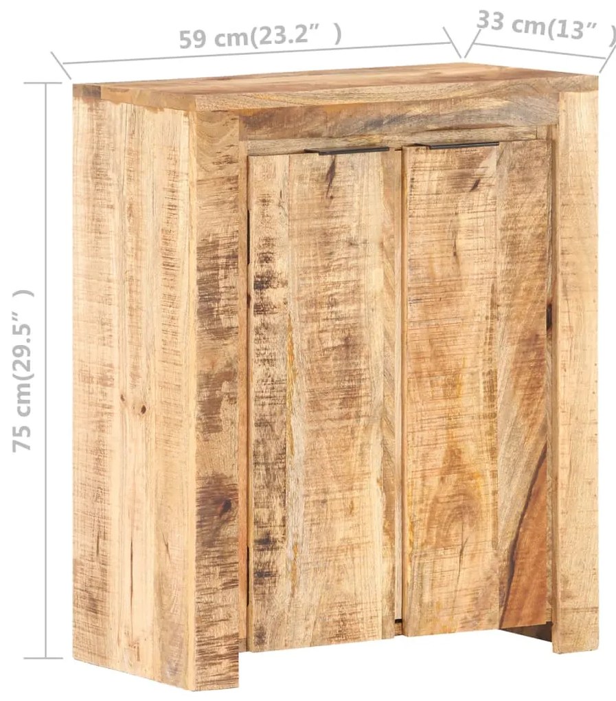 vidaXL Ντουλάπι 59 x 33 x 75 εκ. από Ακατέργαστο Ξύλο Μάνγκο