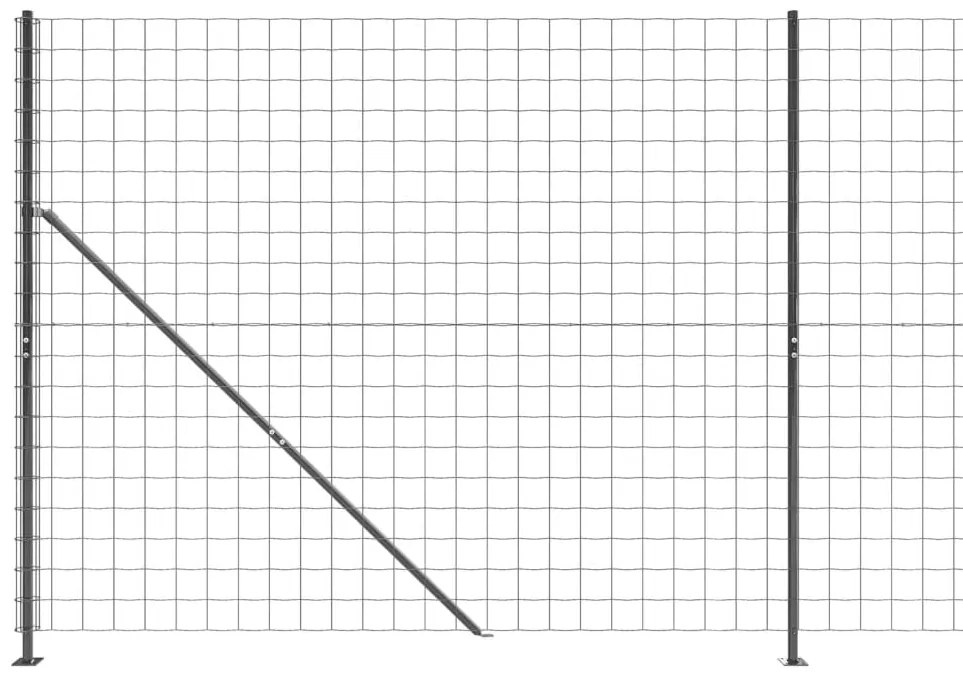 vidaXL Συρματόπλεγμα Περίφραξης Ανθρακί 1,4 x 10 μ. με Βάσεις Φλάντζα