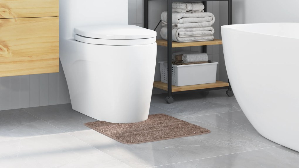 vidaXL Πατάκι Μπάνιου U-Shaped Καφέ 50x50 εκ Πολυπροπυλένιο Αντιολισθητικό