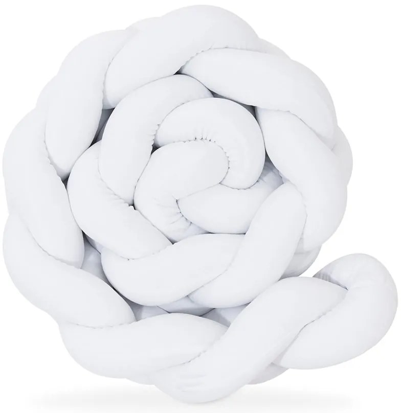 Πάντα πλεξούδα τριπλή χειροποίητη Velvet 200x18εκ Pure White