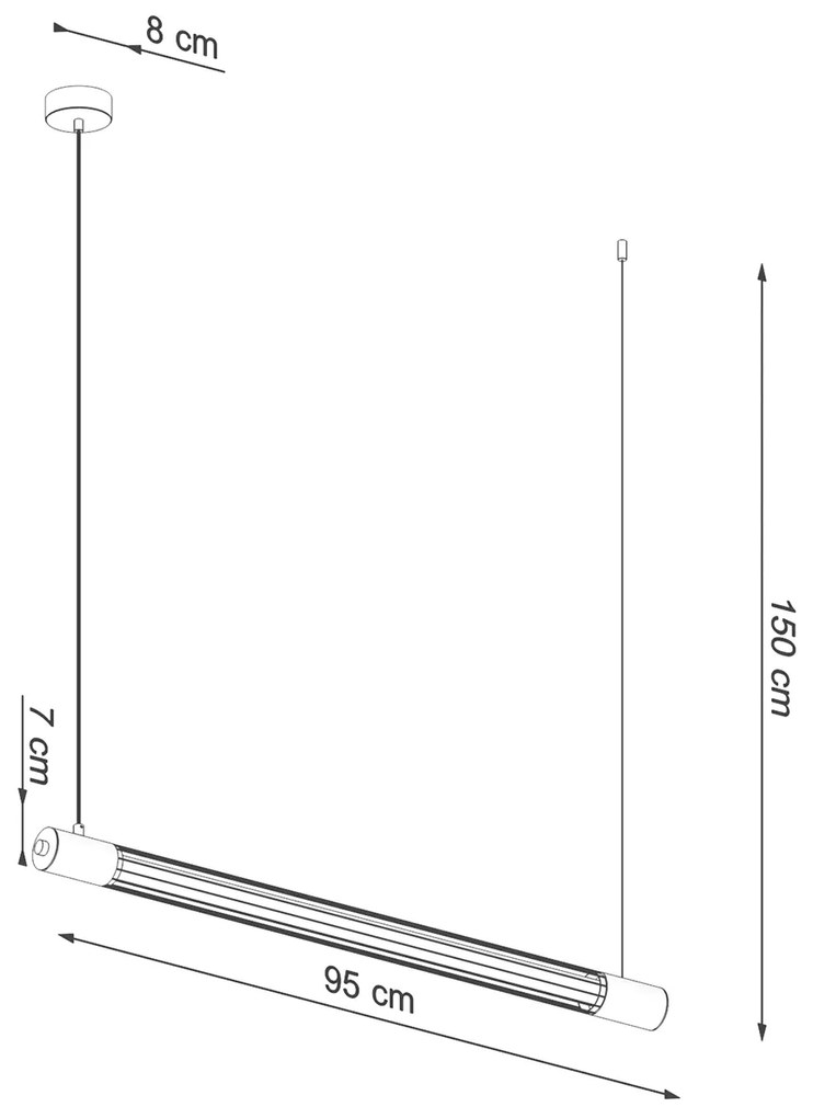 Κρεμαστό φωτιστικό Valo 1,ατσάλι,1xT8/14w