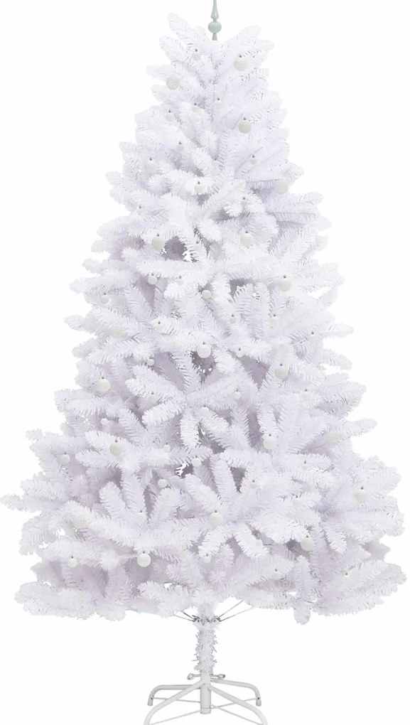 vidaXL Τεχνητό Χριστουγεννιάτικο Δέντρο με Άξονα με βάση Λευκό 300 cm