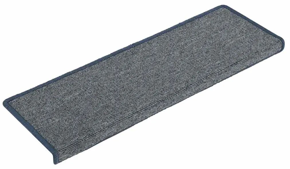 vidaXL Πατάκια Σκαλιών 30 τεμ. 65x21x4 εκ. Ανοιχτό Γκρι και Μπλε Ορθογώνια Άκρη