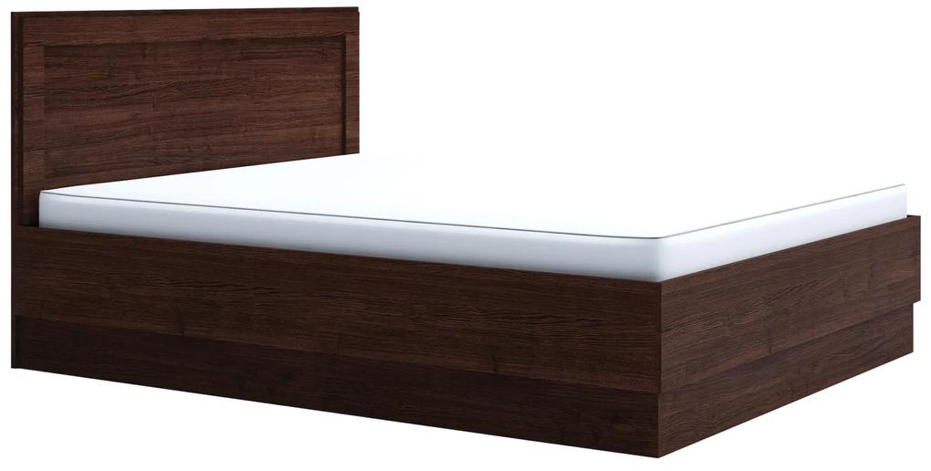 Κρεβάτι διπλό Amely με στρώμα 140x200cm με αποθηκευτικό χώρο Wenge Amber 204x100x144cm - GRA270