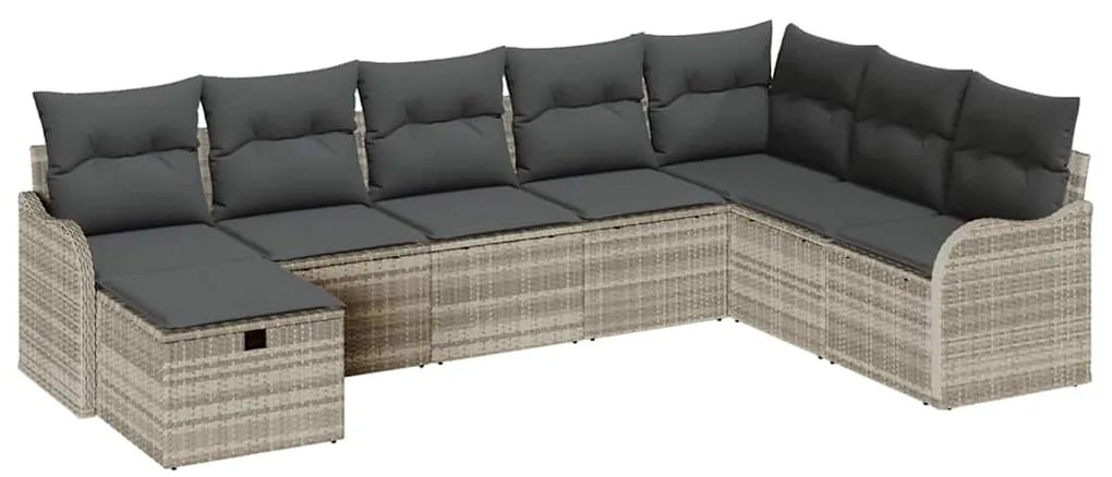 vidaXL Σετ Καναπέ Κήπου 8 pcs Ανοιχτό γκρι 287,5 x 177,5 x 85 εκ.