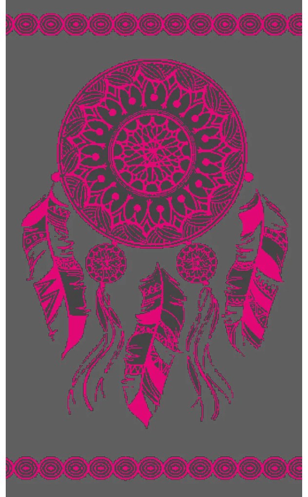 Πετσέτα Θαλάσσης Dimcol 72 Grey/Fuchsia