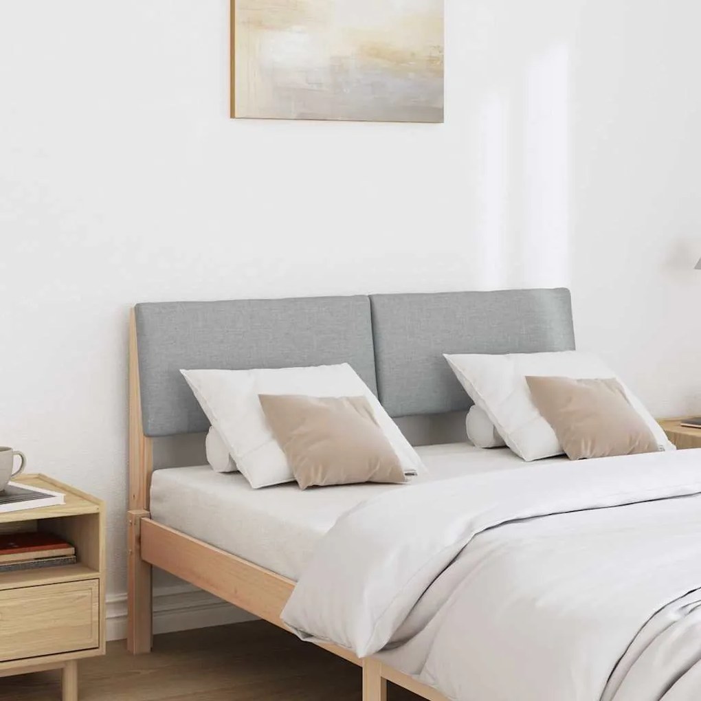 vidaXL Ταπετσαρισμένο κεφαλάρι Ανοιχτό γκρι 120 cm