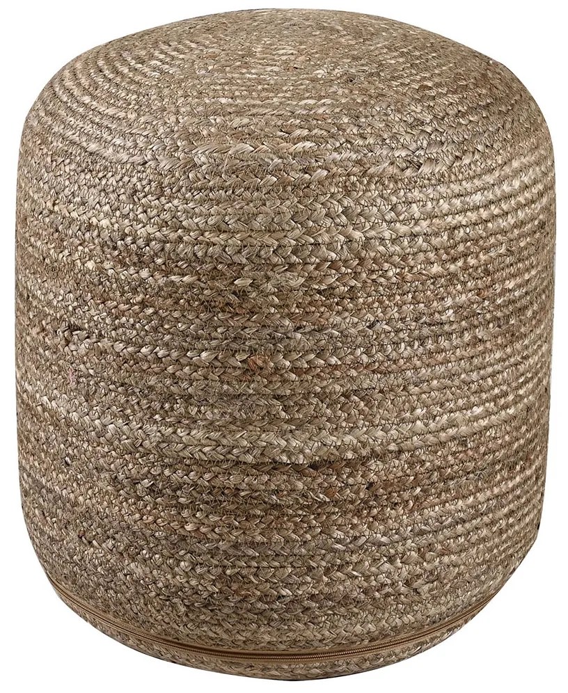 Πουφ (Φ40x40) Pol Rugs &amp; Mats Jute Grey Natural