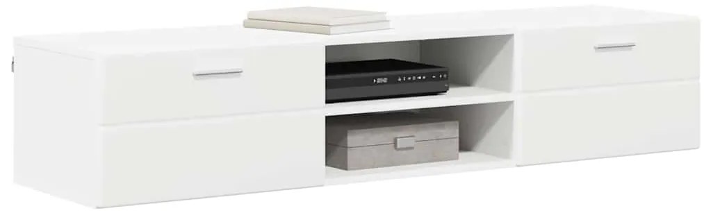 vidaXL Ντουλάπι TV με ράφι Λευκό 150 x 39 x 30 εκ Επεξεργασμένο ξύλο