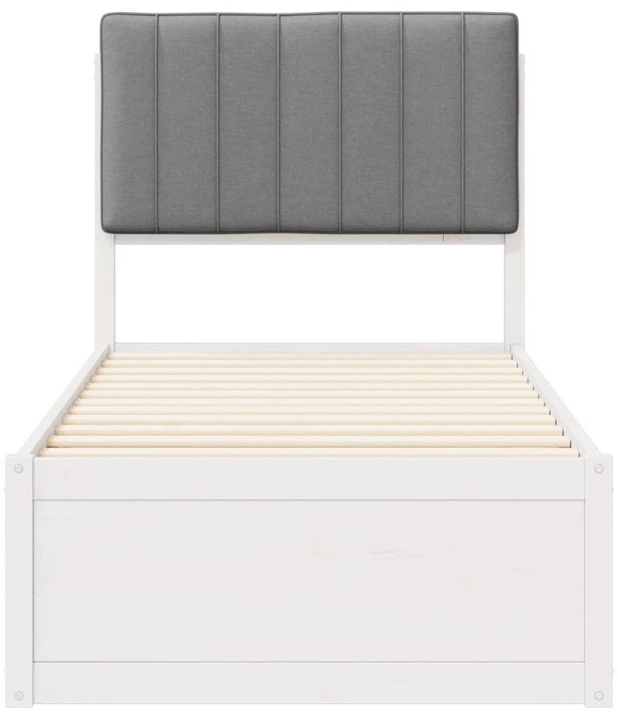 vidaXL Σκελετός Κρεβατιού με Επενδεδυμένο Κεφαλάρι Ανοιχτό γκρι