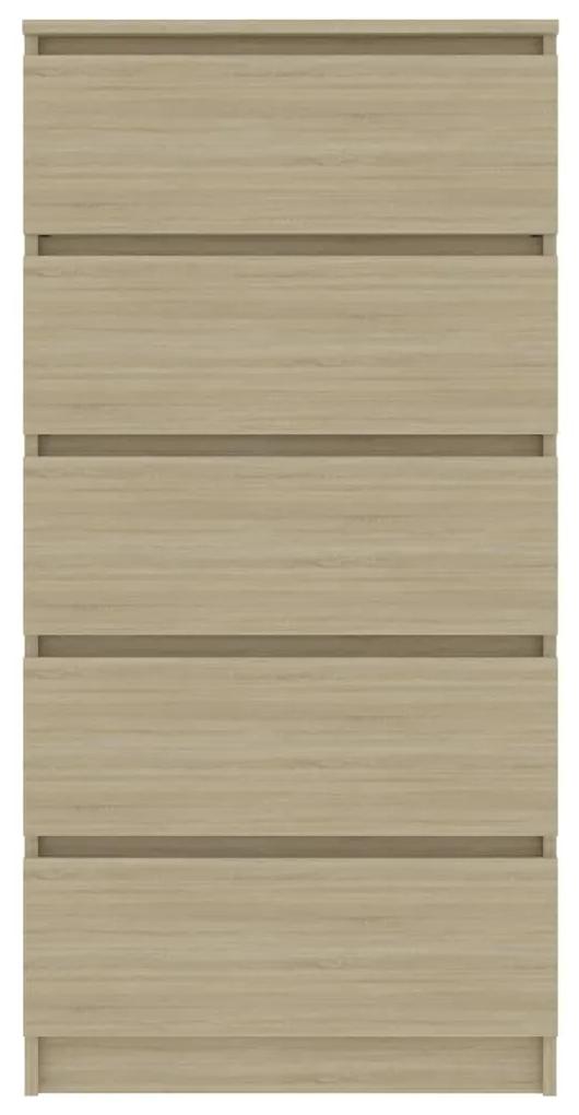 vidaXL Συρταριέρα Sonoma Δρυς 60 x 35 x 121 εκ. από Επεξ. Ξύλο