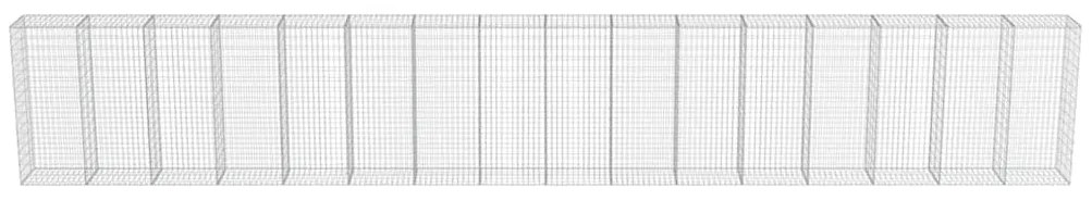 vidaXL Συρματοκιβώτιο Τοίχος 900x50x150 εκ. Γαλβαν.Χάλυβας + Καλύμματα