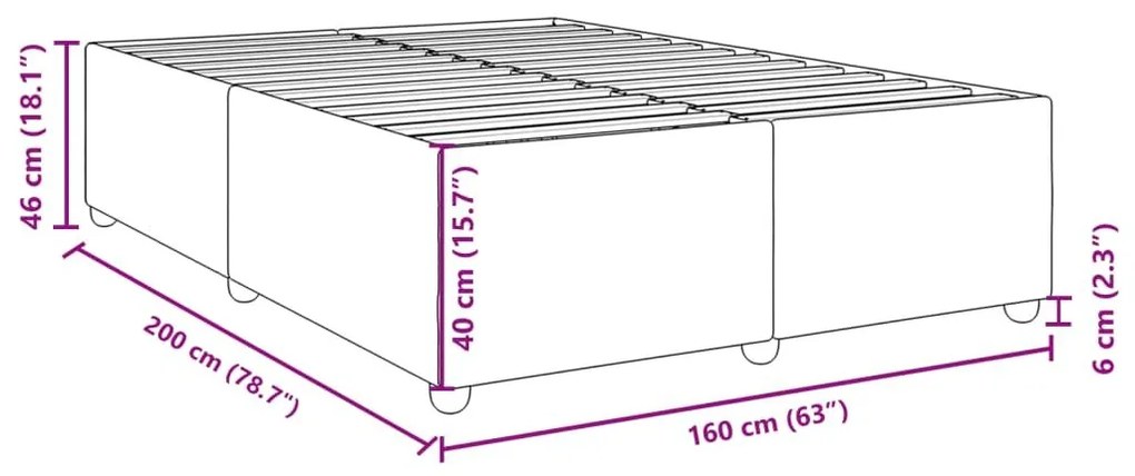 Σκελετός Κρεβατιού Χωρίς Στρώμα Taupe 160x200 εκ. Υφασμάτινο - Μπεζ-Γκρι