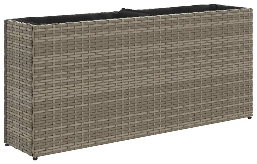 vidaXL Ζαρντινιέρες Κήπου 2 Γλάστρες 2 τεμ Γκρι 90x20x40εκ. Συνθ Ρατάν