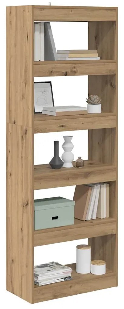 vidaXL Βιβλιοθήκη artisan δρυς 60 x 30 x 166 εκ Επεξεργασμένο ξύλο