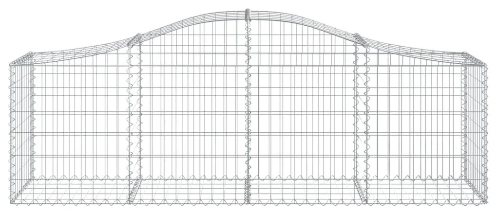 Συρματοκιβώτια Τοξωτά 8 τεμ. 200x50x60/80 εκ. Γαλβαν. Ατσάλι - Ασήμι