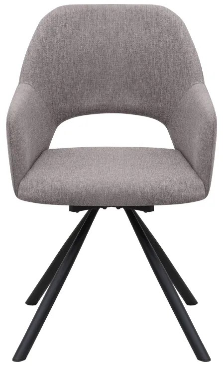 Πολυθρόνα τραπεζαρίας Gabriel Megapap ανοιχτό μπεζ ύφασμα - μεταλλικό μαύρο πόδι 58x60x85εκ.