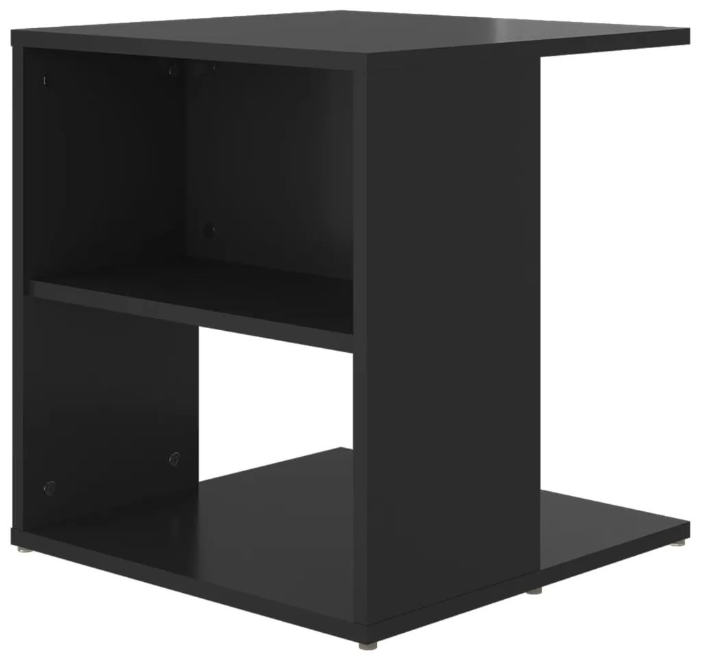 vidaXL Τραπέζι Βοηθητικό Γυαλιστερό Μαύρο 45 x 45 x 48 εκ. Επεξ. Ξύλο