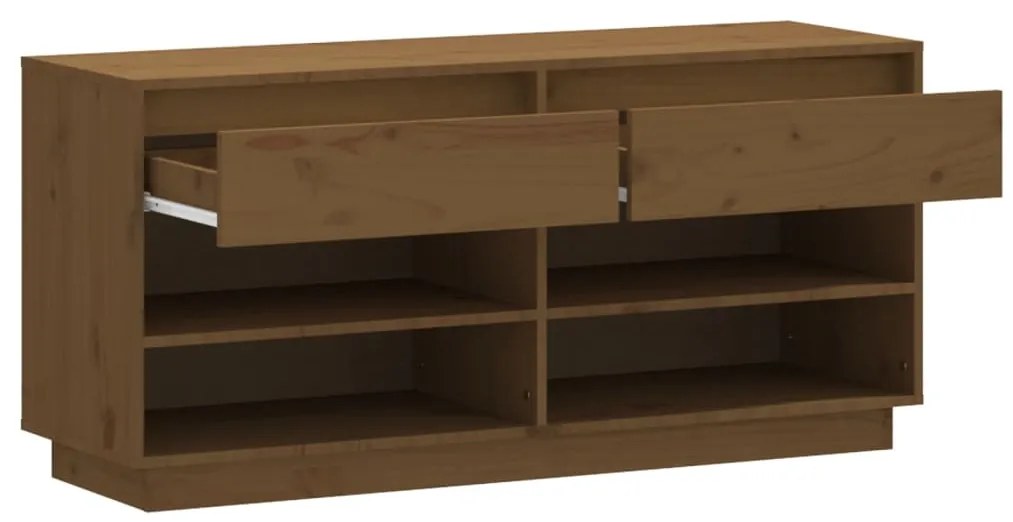 vidaXL Παπουτσοθήκη Μελί 110x34x52 εκ. από Μασίφ Ξύλο Πεύκου