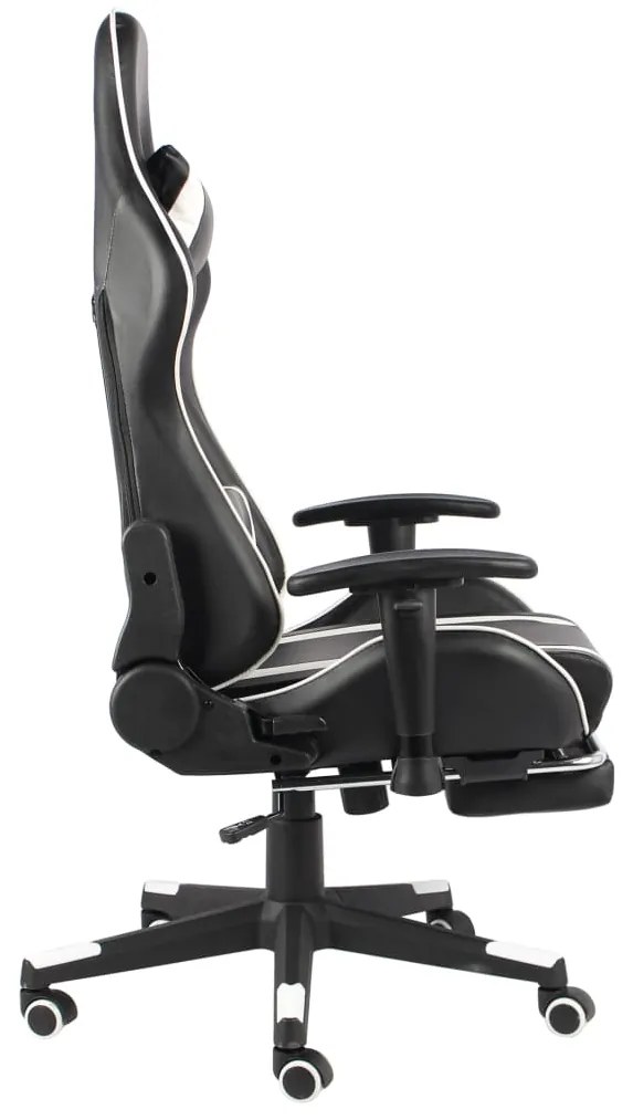 vidaXL Καρέκλα Gaming Περιστρεφόμενη με Υποπόδιο Λευκή από PVC