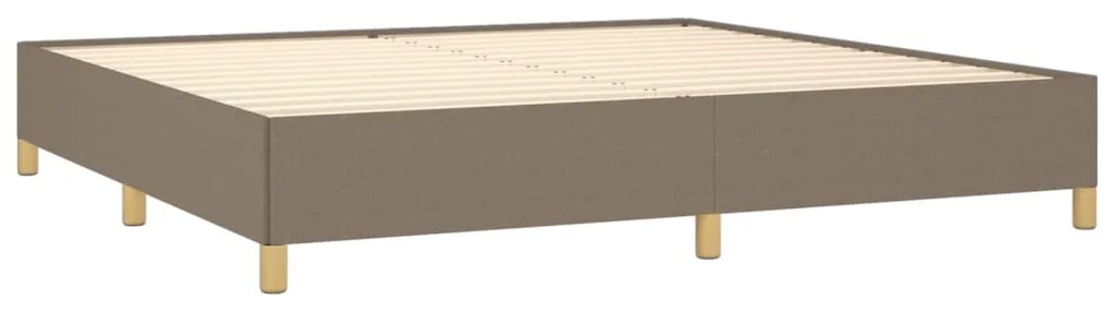 Κρεβάτι Boxspring με Στρώμα Taupe 200x200 εκ. Υφασμάτινο - Μπεζ-Γκρι