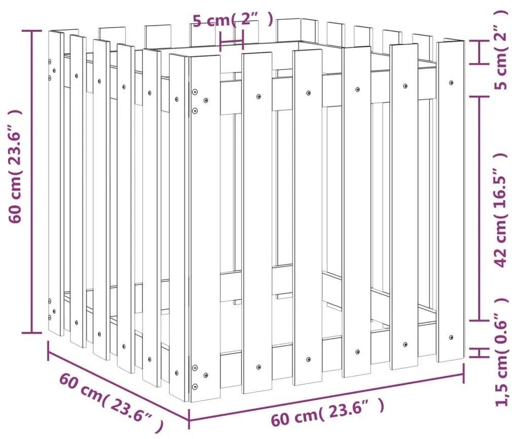 ΖΑΡΝΤΙΝΙΕΡΑ ΜΕ ΣΧΕΔΙΟ ΦΡΑΧΤΗ 60 X 60 X 60 ΕΚ. ΜΑΣΙΦ ΞΥΛΟ ΠΕΥΚΟΥ 832457