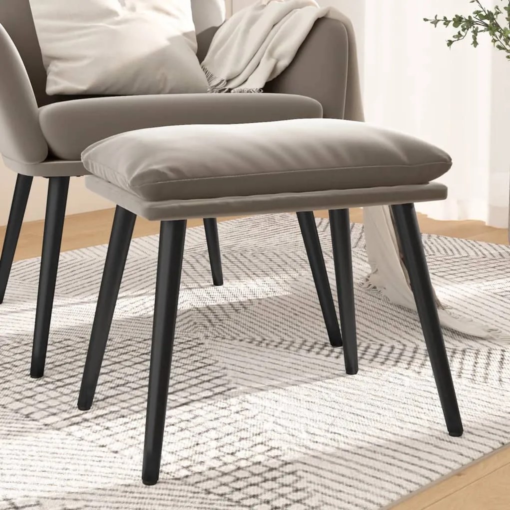 vidaXL Υποπόδιο Ανοιχτό Γκρι 45 x 29,5 x 39 εκ. Βελούδινο