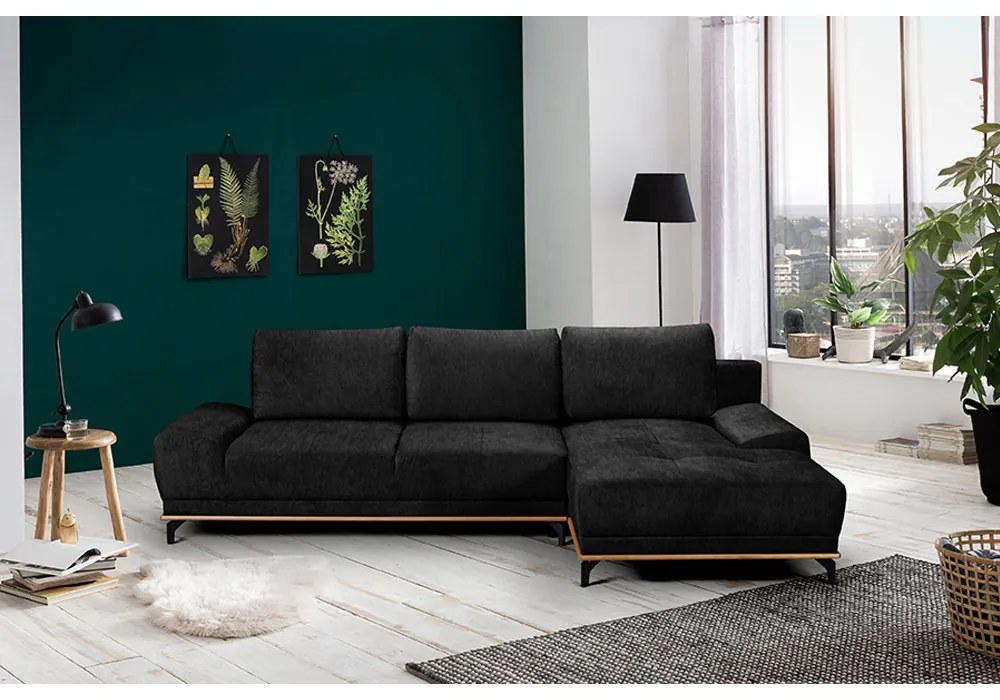 NATURA ΚΑΝΑΠΕΣ ΚΡΕΒΑΤΙ ΓΩΝΙΑ ΔΕΞΙΑ ΑΝΘΡΑΚΙ 283x164xH90cm - 01-2649 - 01-2649