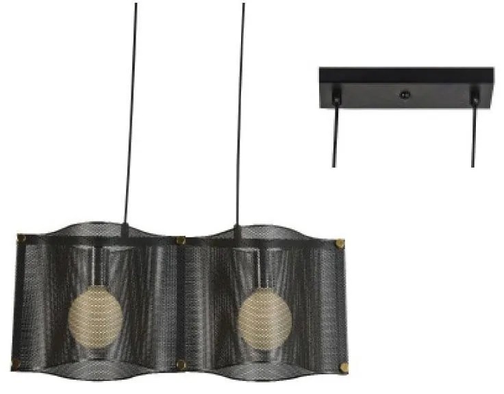 Φωτιστικό Οροφής - Ράγα HM842P57BK 2ΧΕ27 57Χ20ΧH120 Black Aca Decor Metal