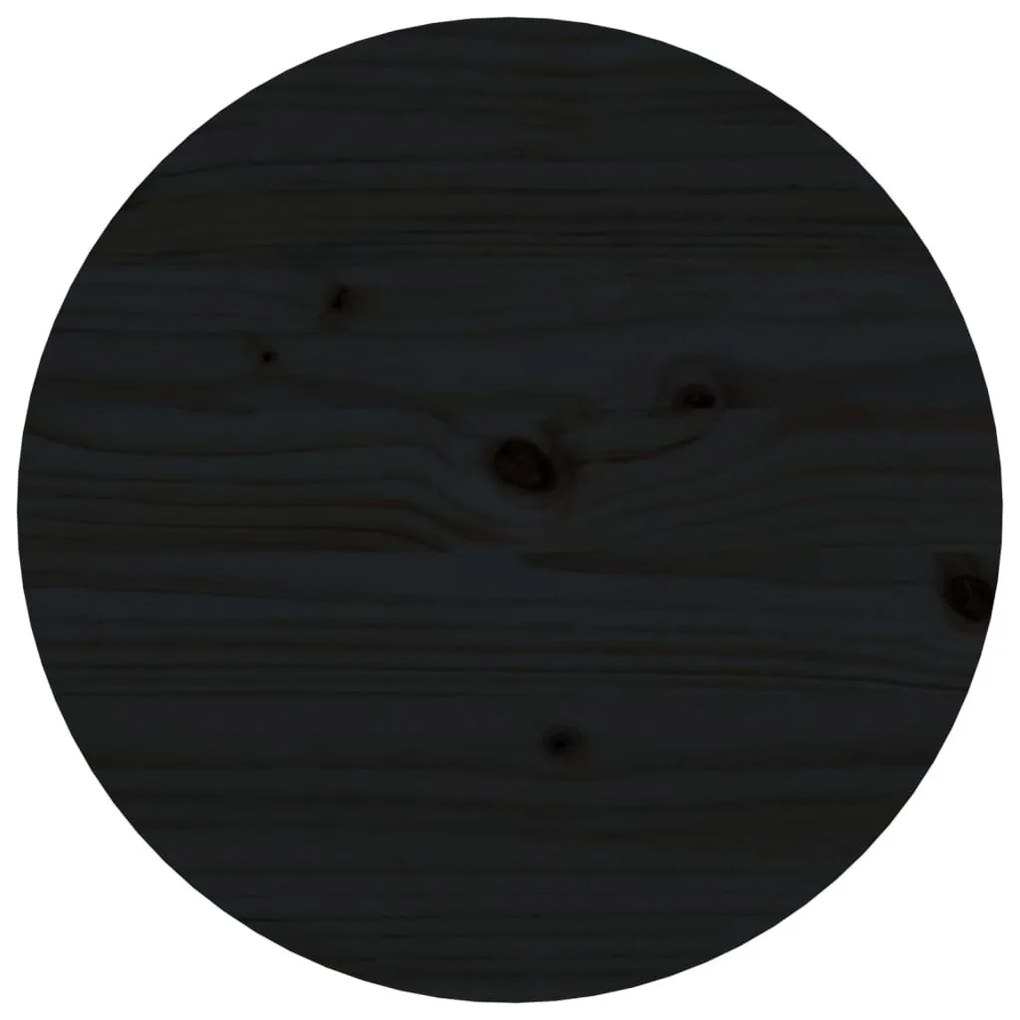 Τραπεζάκι Σαλονιού Μαύρο Ø 55x60 εκ από Μασίφ Ξύλο Πεύκου - Μαύρο