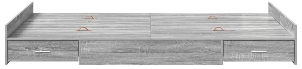 vidaXL Κρεβάτι με αποθηκευτικό χώρο Γκρι sonoma 120 x 200 cm
