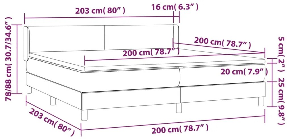 ΚΡΕΒΑΤΙ BOXSPRING ΜΕ ΣΤΡΩΜΑ ΚΡΕΜ 200X200 ΕΚ. ΥΦΑΣΜΑΤΙΝΟ 3130142