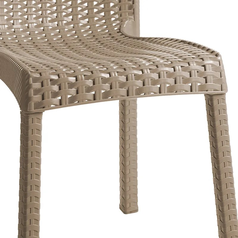 Τραπεζαρία κήπου Groovy-Confident pakoworld σετ 3τεμ PP cappuccino 80x80x74,5εκ - 253-000099 - 253-000099