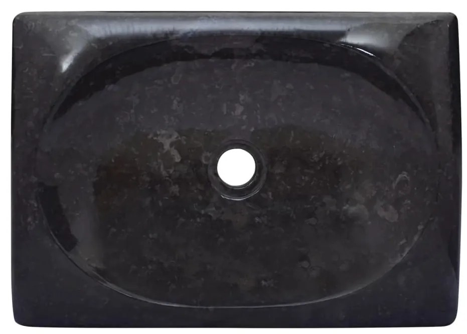 vidaXL Νιπτήρας Μαύρος 50 x 35 x 10 εκ. Μαρμάρινος