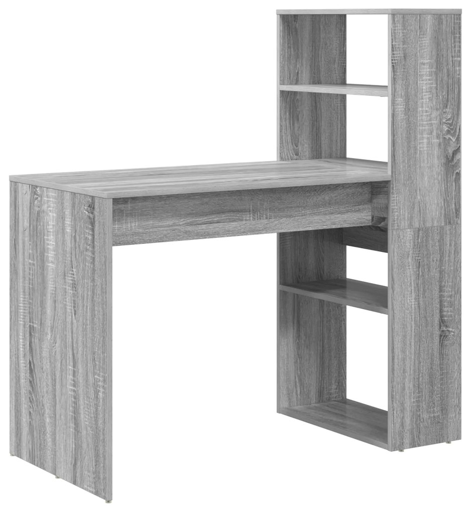 vidaXL Γραφείο με Αποθήκευση Γκρι Σονόμα 113x54x120 εκ. Επεξεργασμένο Ξύλο