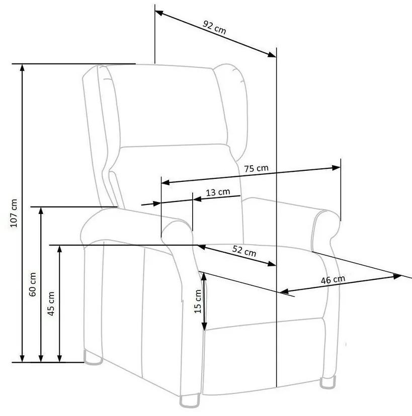 Ρυθμιζόμενη πολυθρόνα Houston 878, 83x75x92cm, 30 kg, Γκρι, Ταπισερί | Epipla1.gr