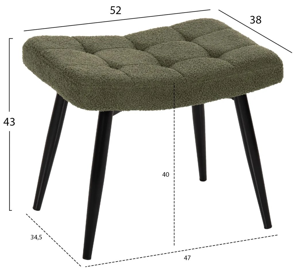 Πολυθρόνα CRAWLEY C8918.23 Κυπαρισσί Μπουκλέ Ύφασμα με Υποπόδιο 70x74x105Υεκ. 70x74x105 εκ.