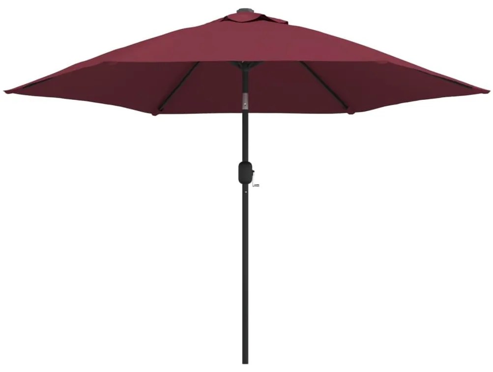 Ομπρέλα Εξωτ. Χώρου με LED Μπορντό 300 εκ. με Ατσάλινο Ιστό - Κόκκινο