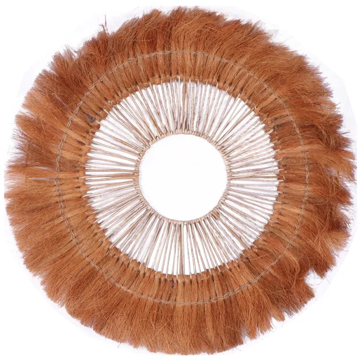 Διακοσμητικό τοίχου Ramine Inart μπανάνα ξύλο σε φυσική απόχρωση Φ70x10εκ Υλικό: BANANA WOOD 337-000012