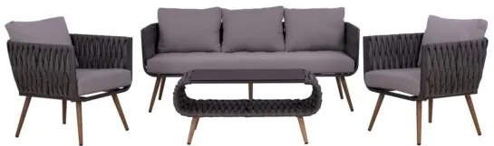 ΣΕΤ ΣΑΛΟΝΙ 4ΤΜΧ ΑΛΟΥΜΙΝΙΟΥ ΜΕ WICKER ΓΚΡΙ HM5282.11
