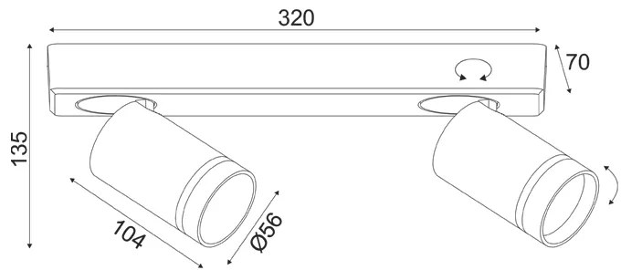 ΕΠΙΤΟΙΧΟ ΦΩΤΙΣΤΙΚΟ 2XGU10 DIVINO ΓΚΡΙ ΑΛΟΥΜΙΝΙΟ IP20 32X7X13,5CM - RA3632SGY - RA3632SGY