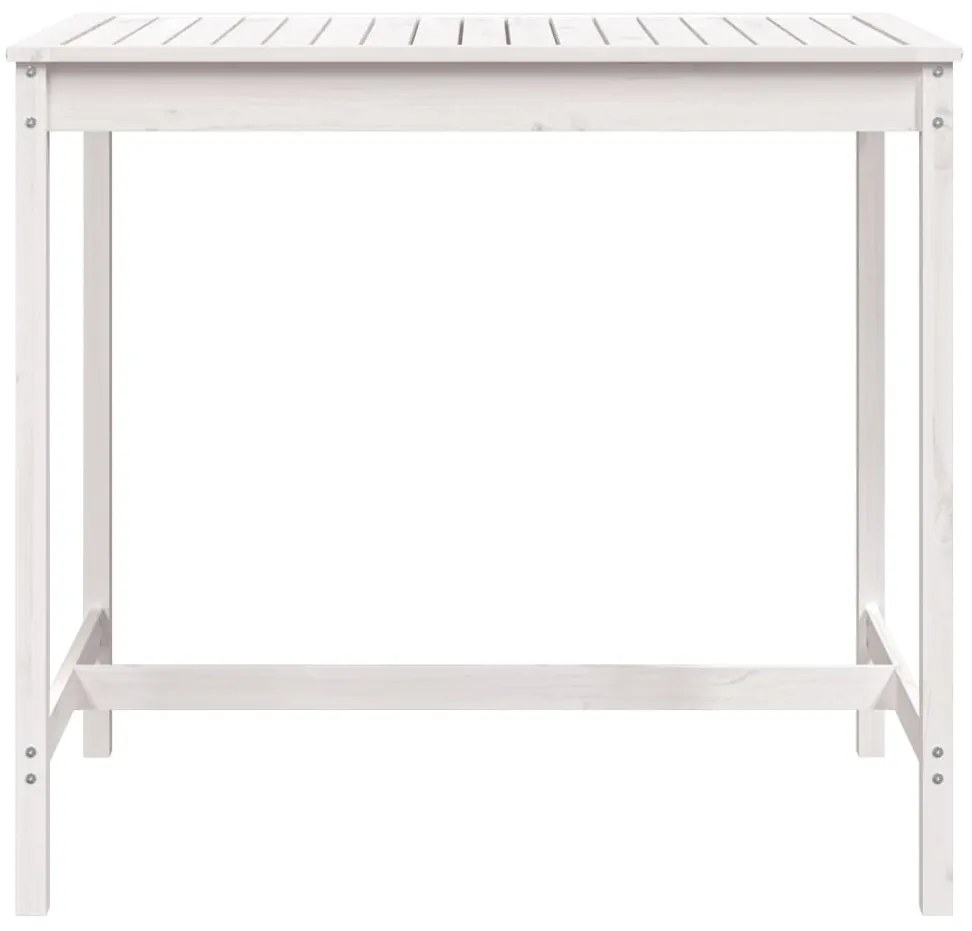 vidaXL Τραπέζι Κήπου Λευκό 121x82,5x110 εκ. από Μασίφ Ξύλο Πεύκου