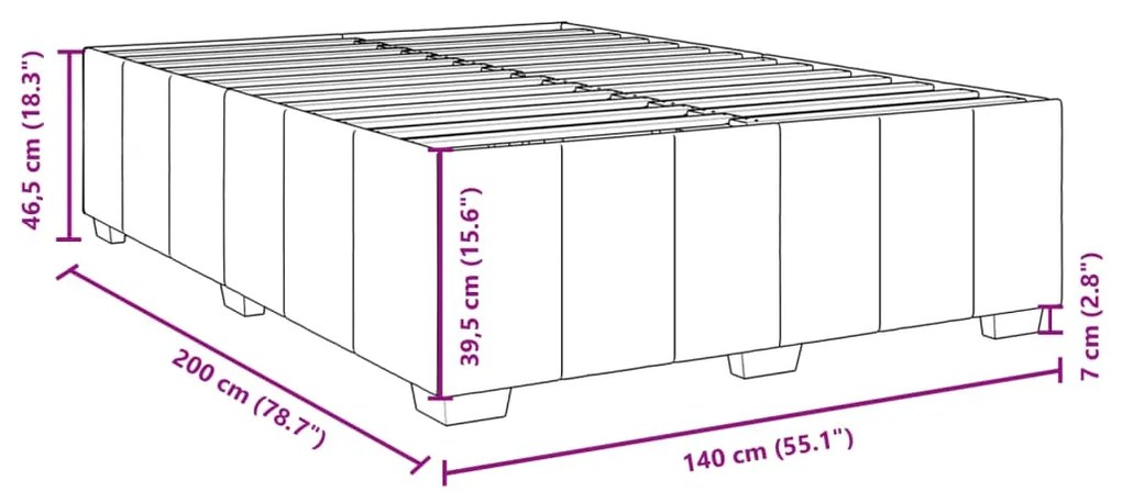 ΣΚΕΛΕΤΟΣ ΚΡΕΒΑΤΙΟΥ ΧΩΡΙΣ ΣΤΡΩΜΑ ΑΝ. ΓΚΡΙ 140X200 ΕΚ.ΥΦΑΣΜΑΤΙΝΟ 3284839