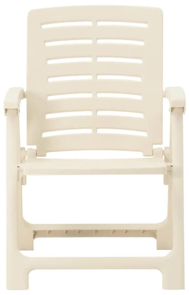 Καρέκλες Κήπου 4 τεμ. Λευκές Πλαστικές - Λευκό