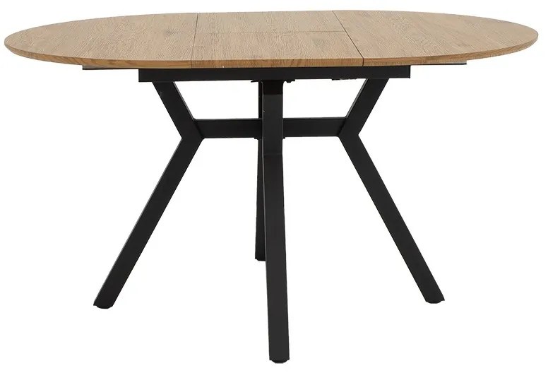 Tραπέζι Frances pakoworld επεκτεινόμενο MDF sonoma-μαύρο 100-140x100x75εκ (1 τεμάχια)