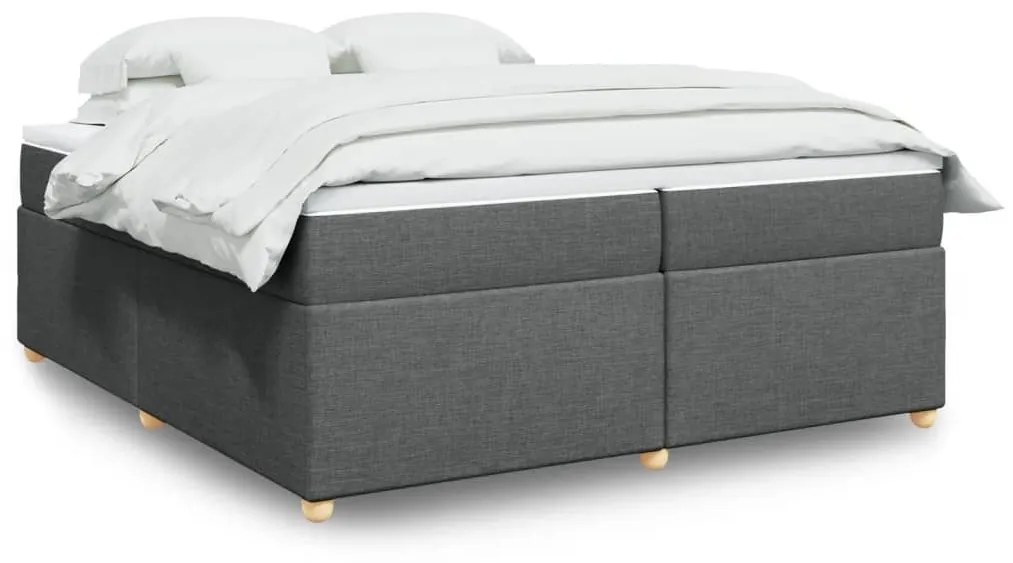 ΚΡΕΒΑΤΙ BOXSPRING ΜΕ ΣΤΡΩΜΑ ΣΚΟΥΡΟ ΓΚΡΙ 200X200 ΕΚ. ΥΦΑΣΜΑΤΙΝΟ 3285402