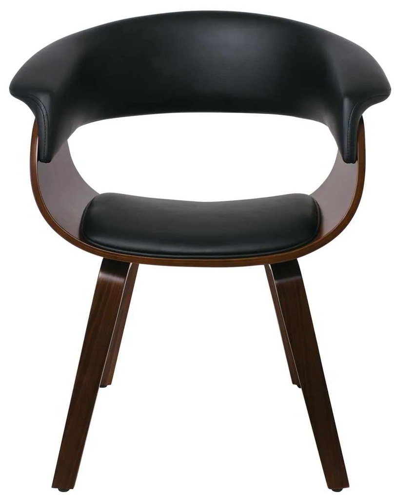 Πολυθρόνα HERMAN Καρυδί/Pu Μαύρο 68x56x77cm