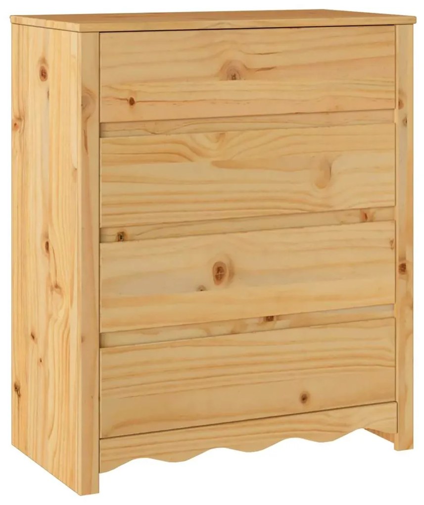 vidaXL Κομοδίνο Drammen Καφέ 76.5 x 40 x 91 εκ Μασίφ ξύλο πεύκου