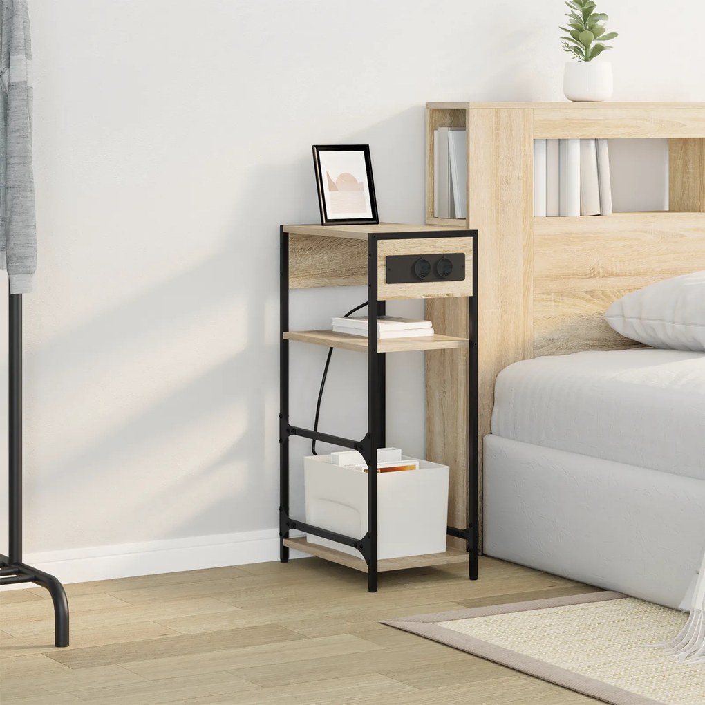 vidaXL Κομοδίνο Sonoma Δρυς 40 x 27 x 76 εκ Επεξεργασμένο ξύλο